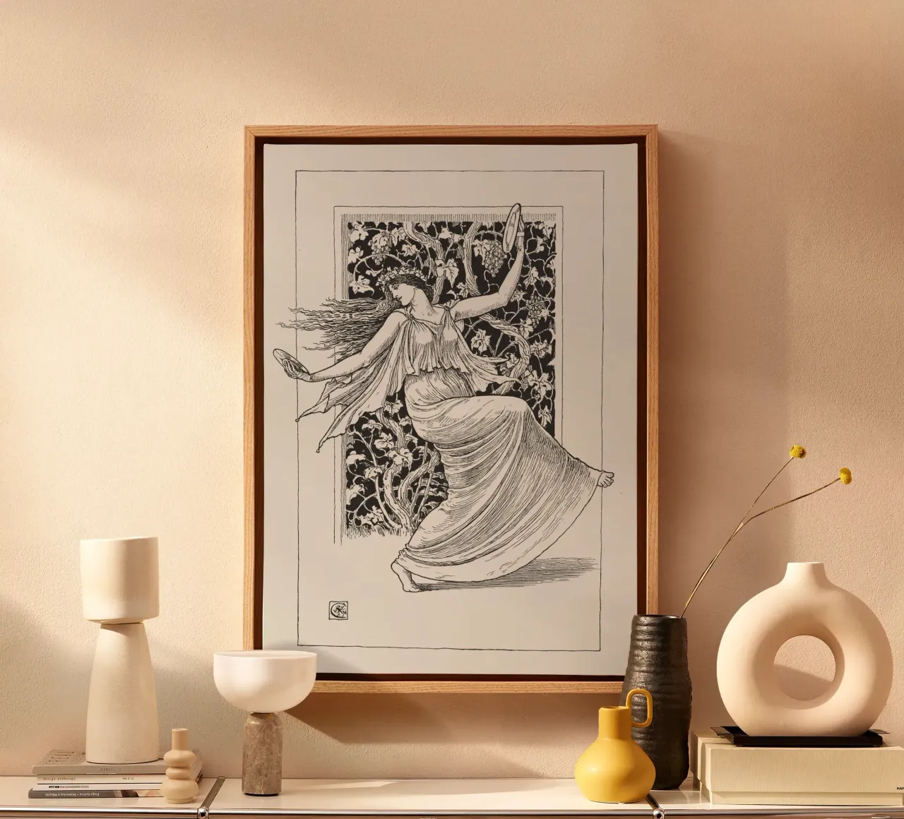 "Dansende Nimf (Nymphe Danseuse)" vangt de gratie en beweging canvas met Baklijst van Venus Art