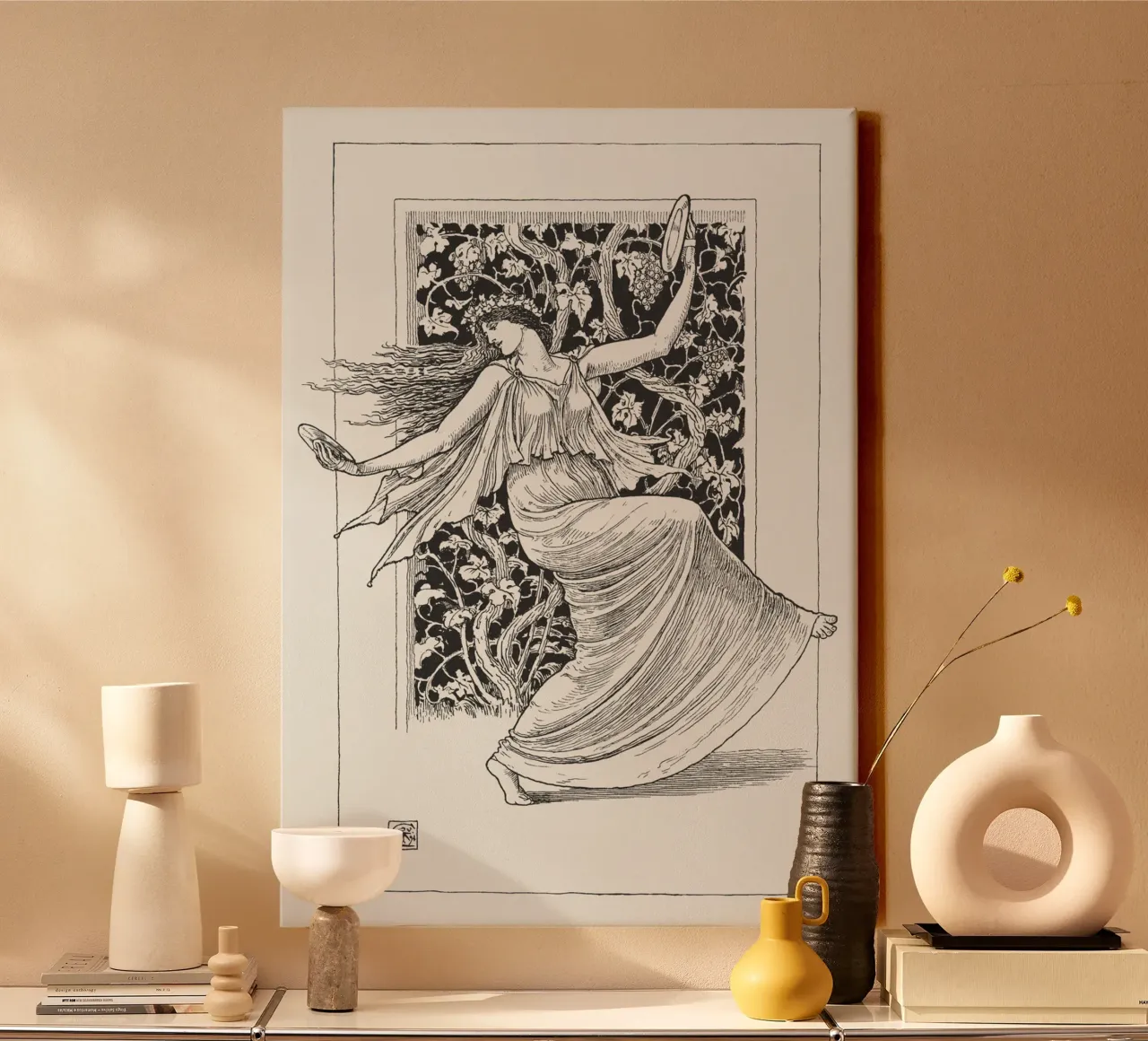 "Dansende Nimf (Nymphe Danseuse)" vangt de gratie en beweging canvas met Baklijst van Venus Art