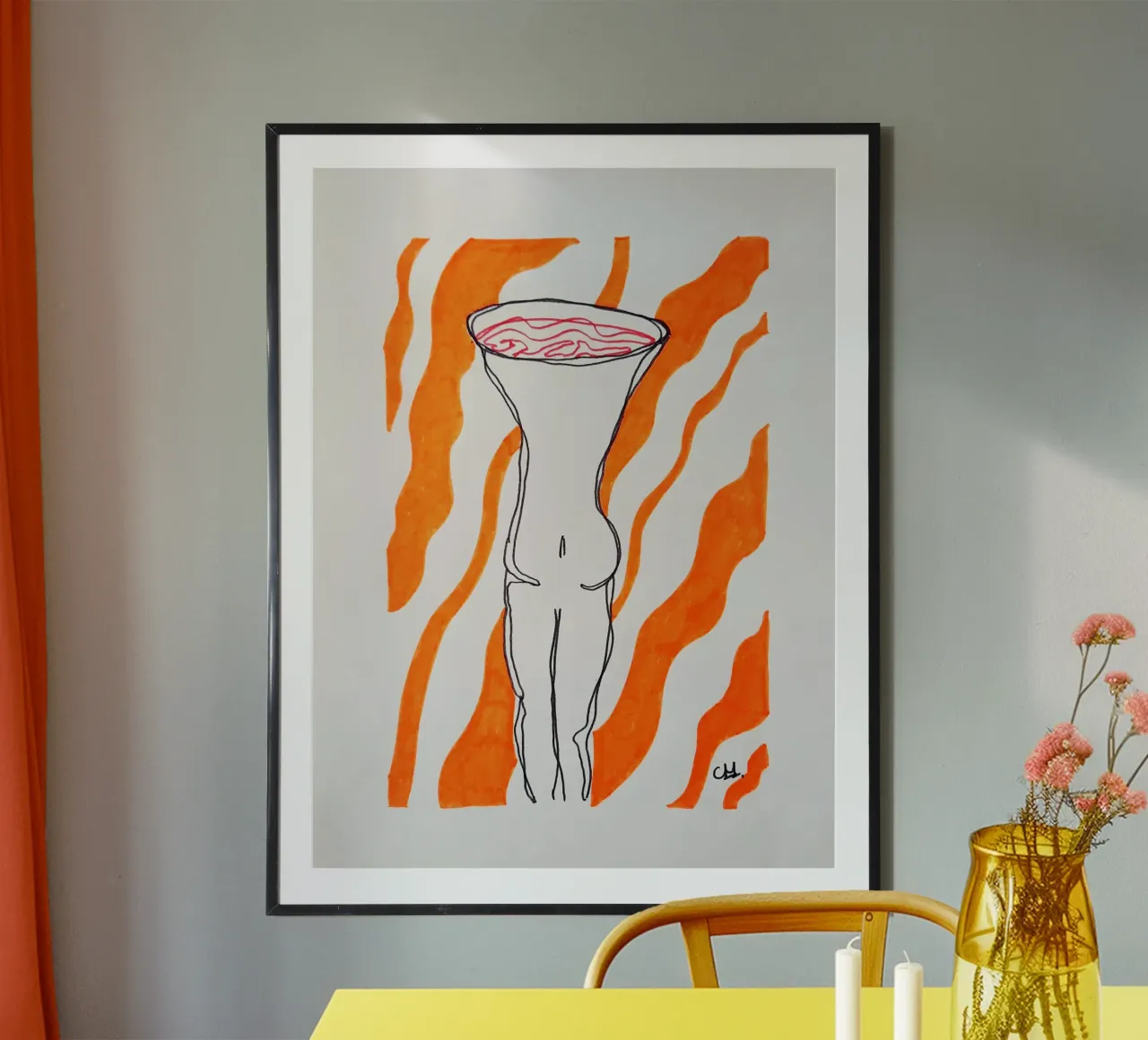 Körperliches Glas Wein Hahnemühle von Cohe studio