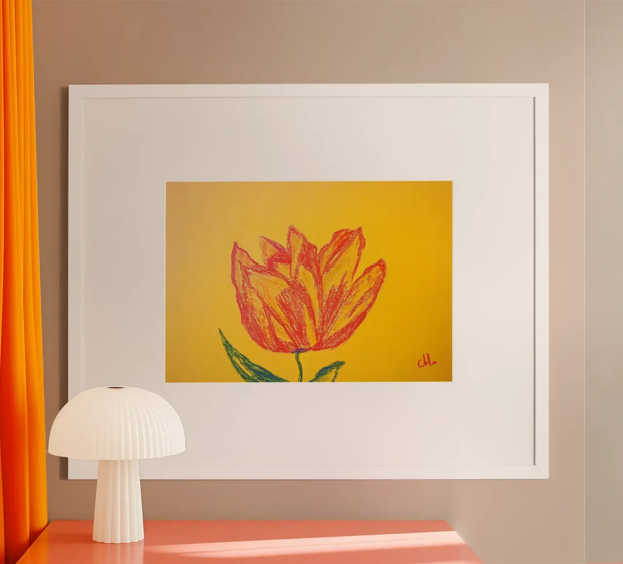 Fiore al sole poster con telaio in legno da Cohe studio