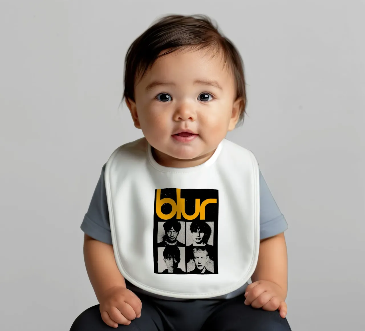 Blur band music 5 Art baby bib by music soul