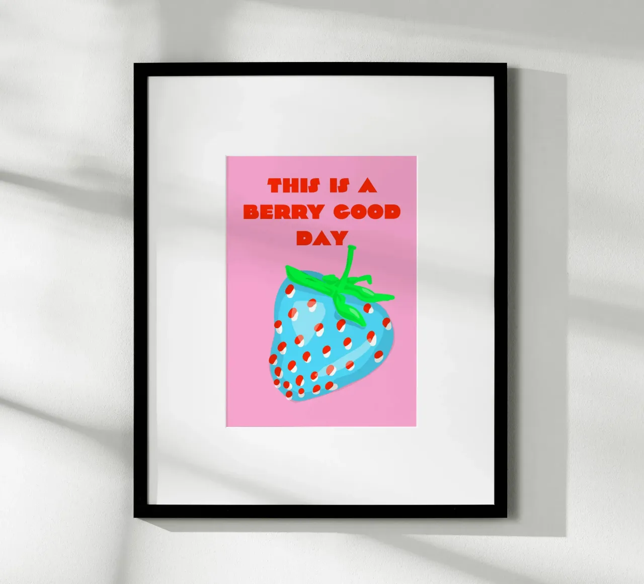 Berry good day poster with wooden frame by Limo und Mo