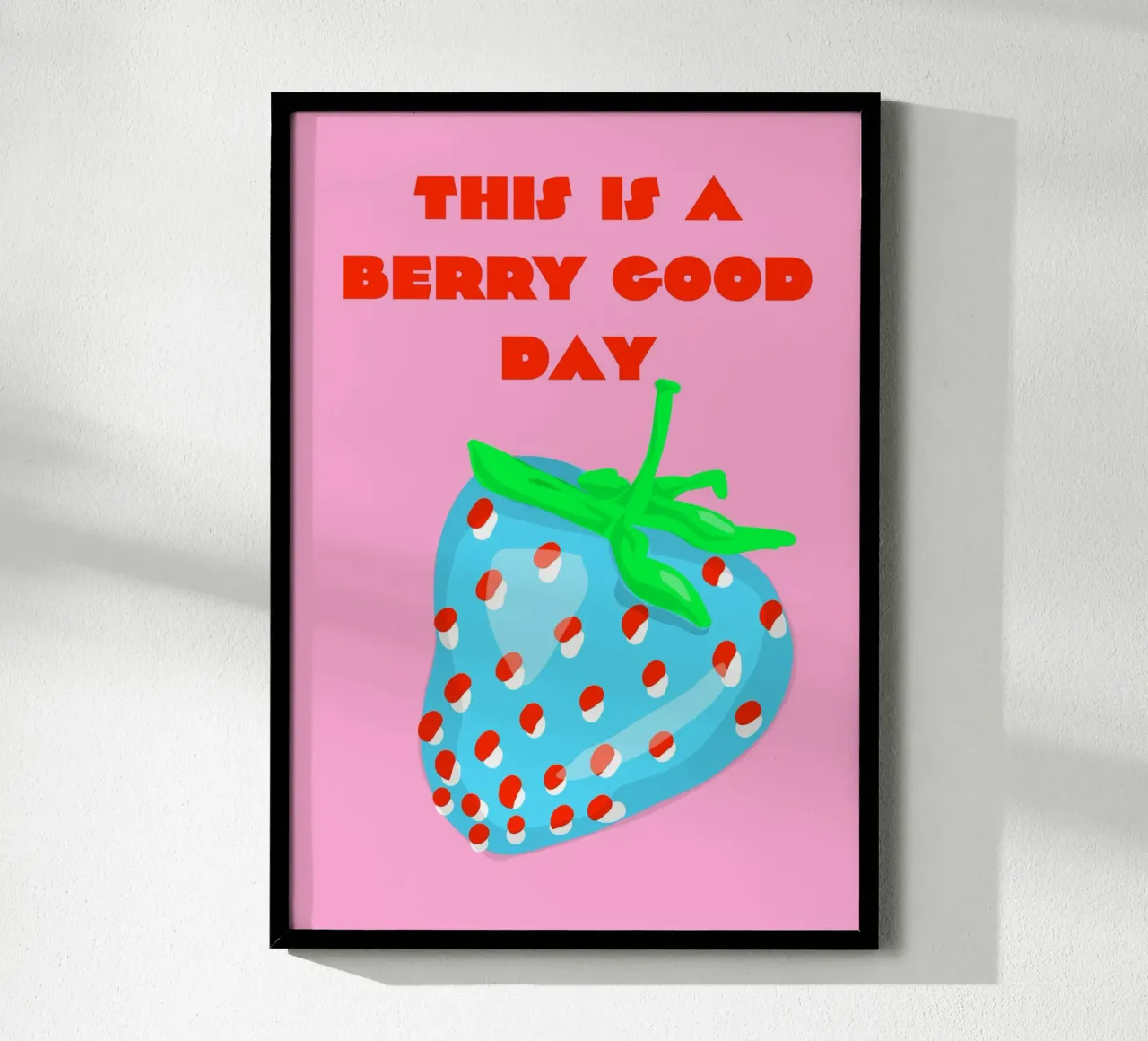 Berry good day poster with wooden frame by Limo und Mo