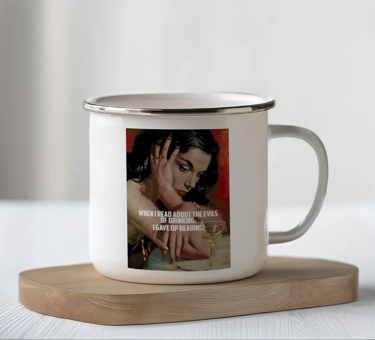 When I Read About mug en émail de Gallery Print and Art Limited