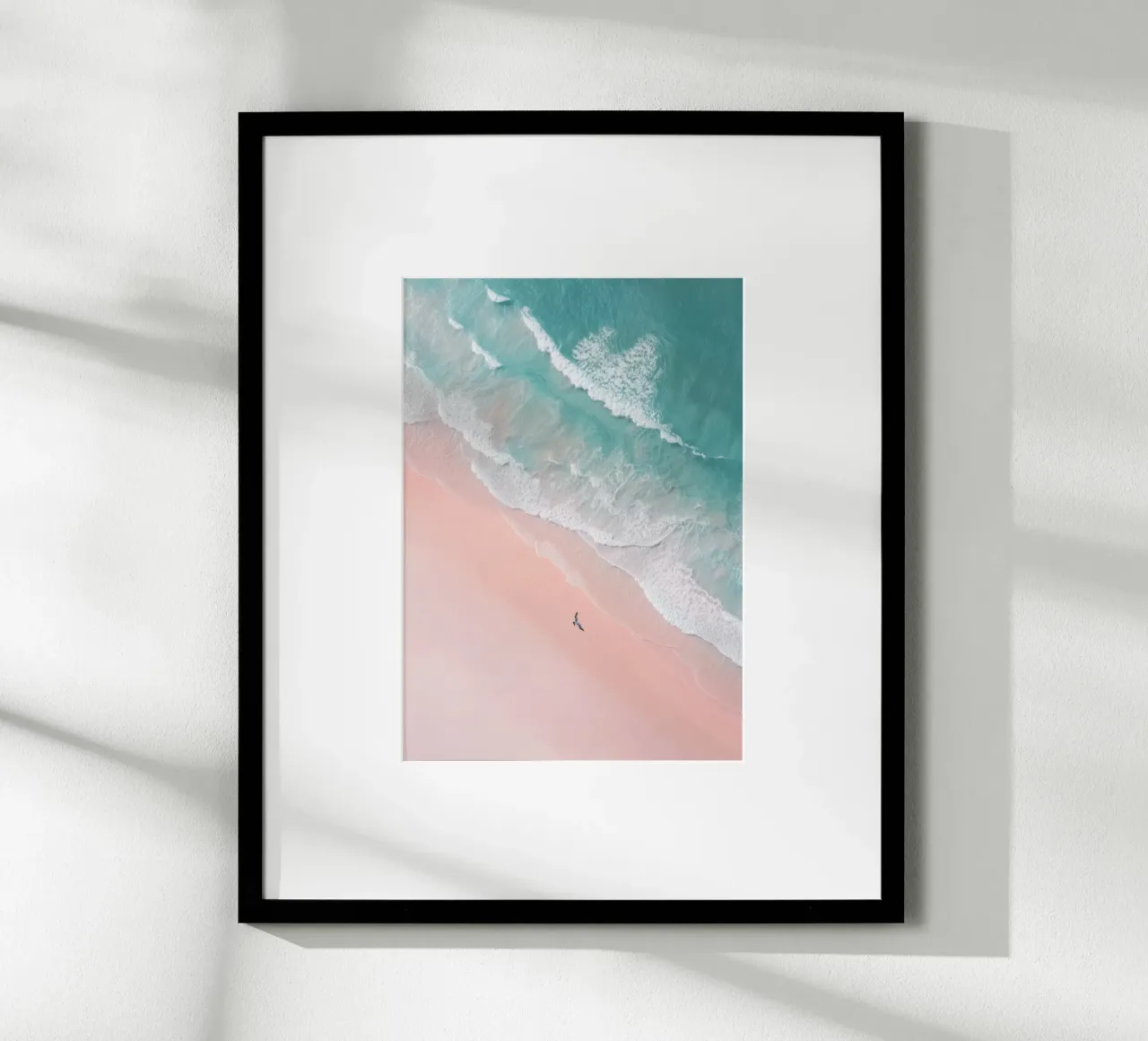 Mint Tide & Pink Horizon - Dreamy Aerial Beach Poster hahnemühle de Vela Luna