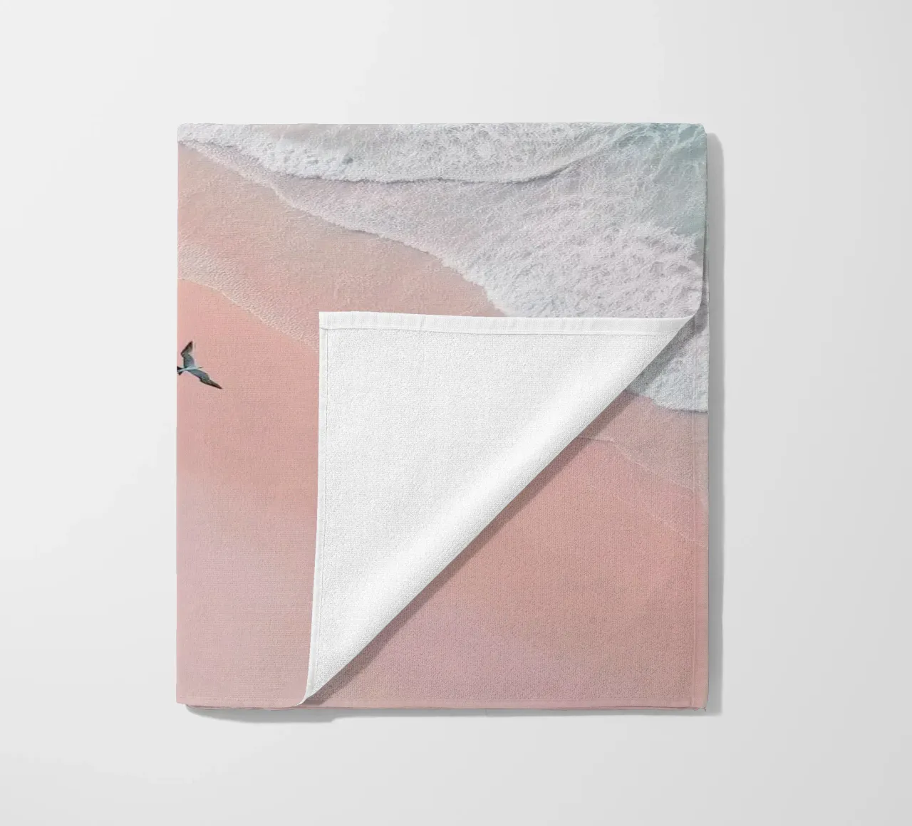 Mint Tide & Pink Horizon - Dreamy Aerial Beach Poster telo mare da Vela Luna