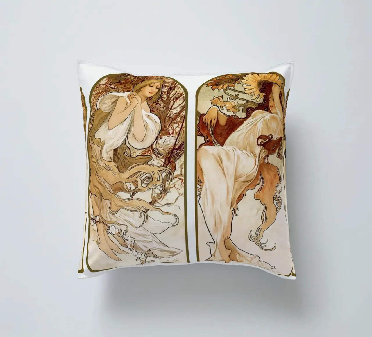 "Le stagioni" (1897) di Alphonse Mucha i cuscino da Art History