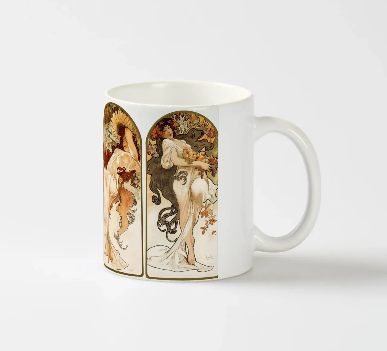 "Le stagioni" (1897) di Alphonse Mucha i tazza in ceramica da Art History
