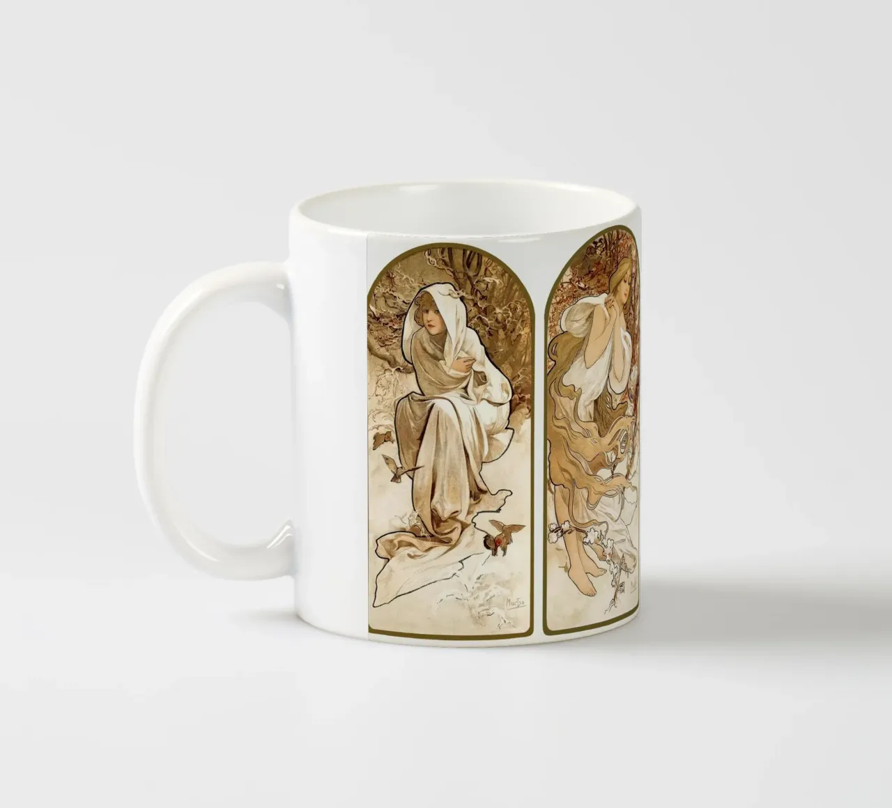 "Le stagioni" (1897) di Alphonse Mucha i tazza in ceramica da Art History