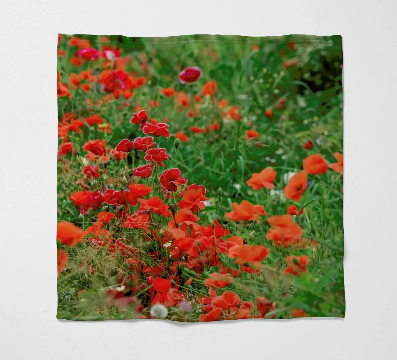 Wild Red Poppy Field coperta in pile da Curious Collections by Marielle Leenders