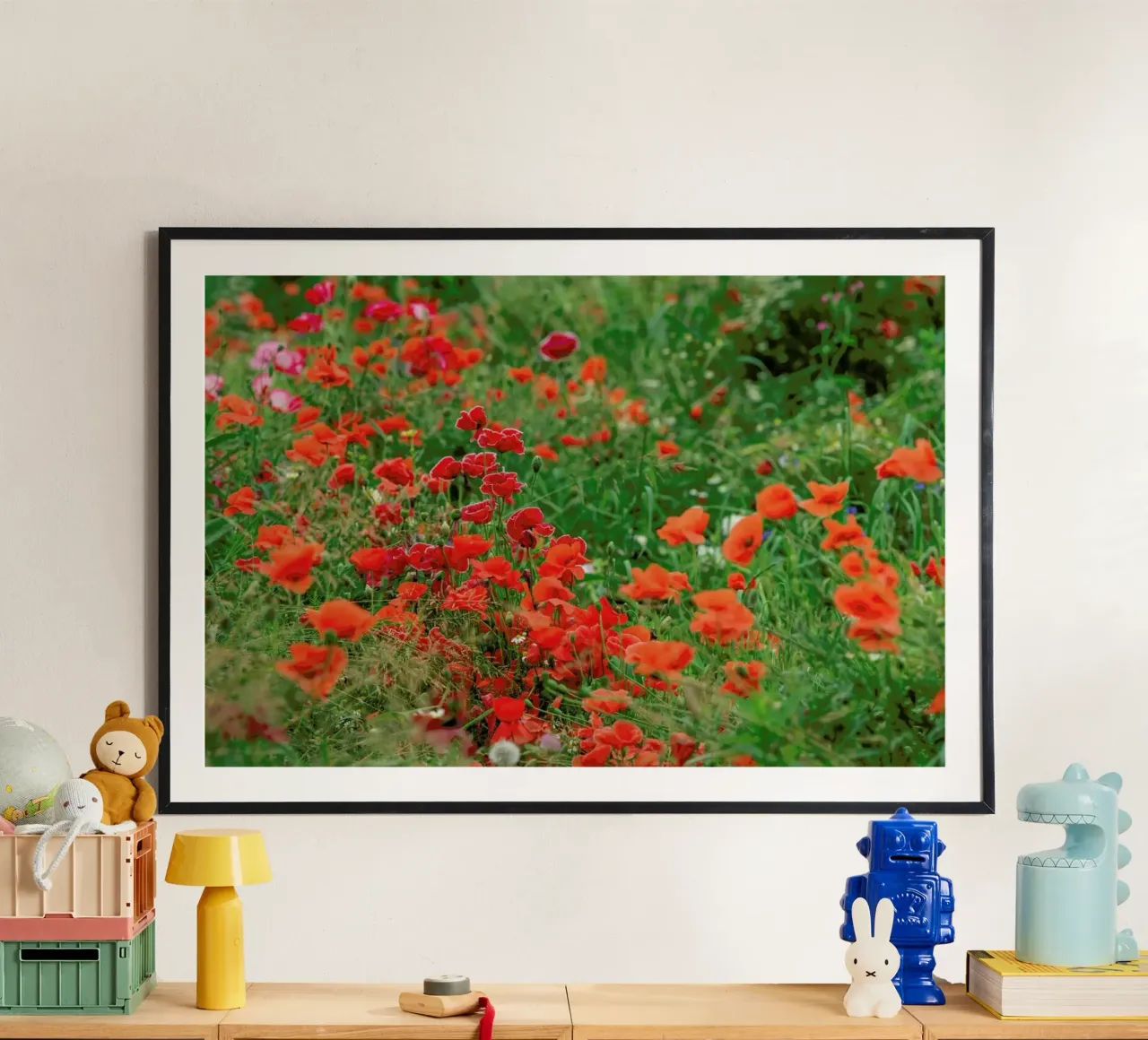 Wild Red Poppy Field hahnemühle by Curious Collections by Marielle Leenders