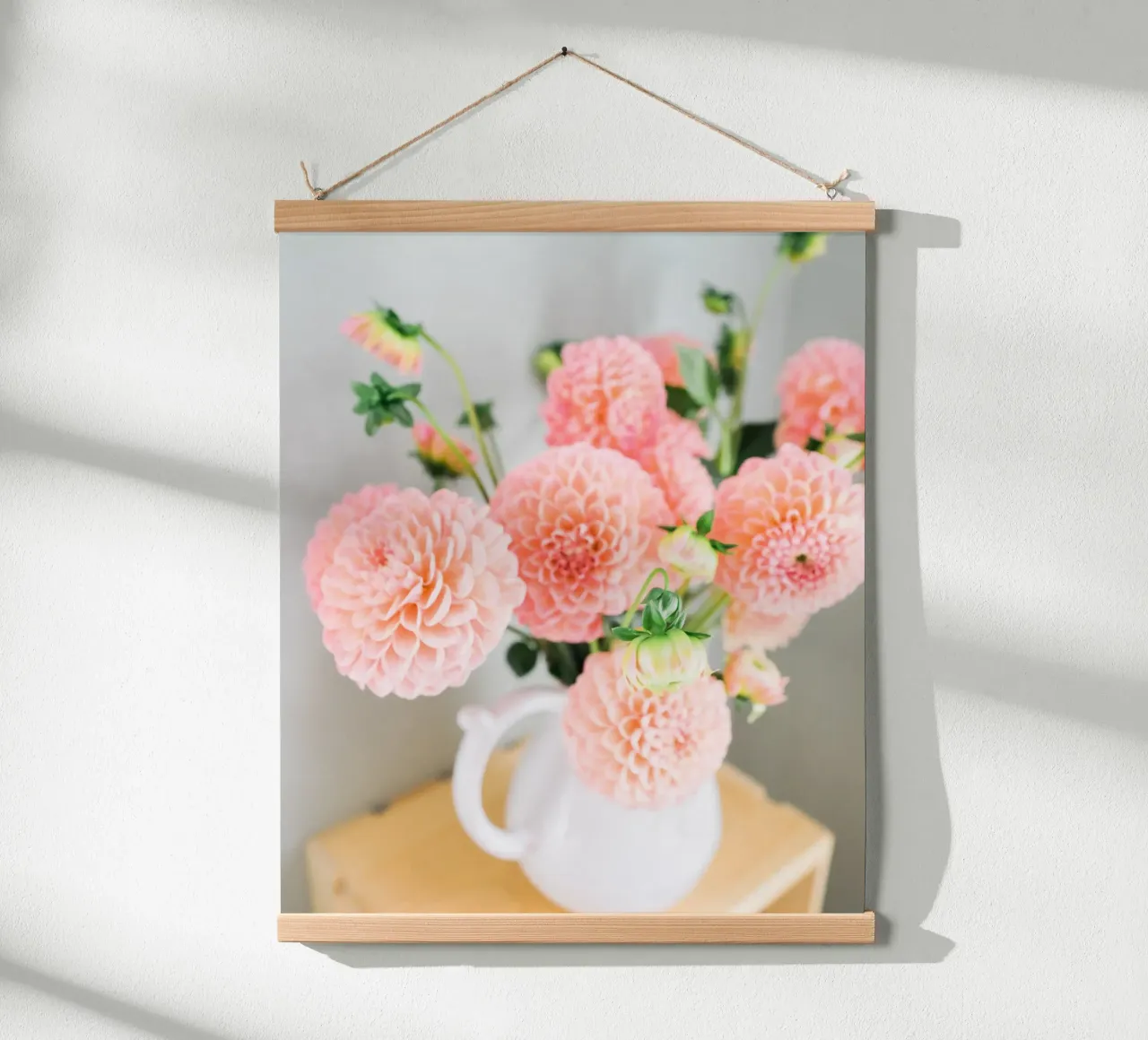 Coral Dahlia Bouquet hahnemühle by PhotoVibe Decor