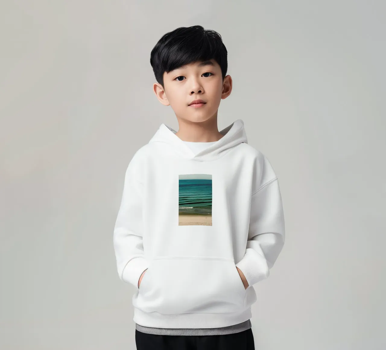 Layers Of Waves felpa bambino con cappuccio da Sebastian Hilgetag