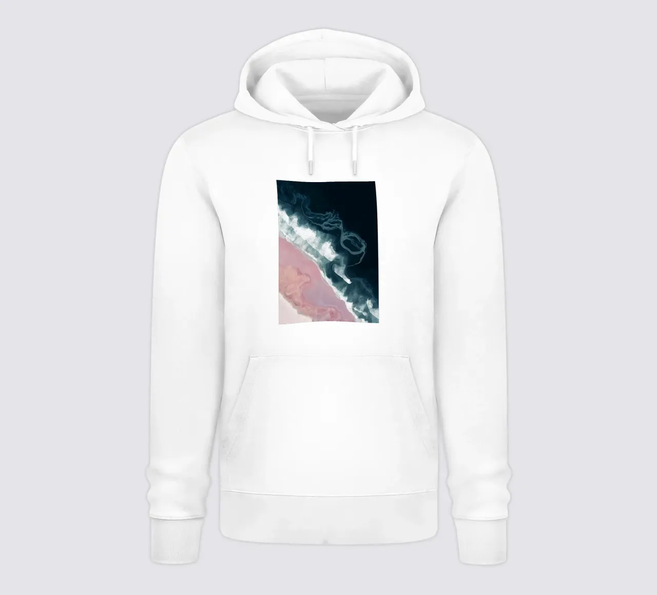 Dark Currents & Pink Sands - Abstract Aerial Ocean Print felpa con cappuccio da Vela Luna