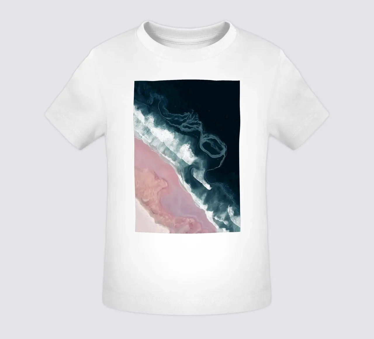 Dark Currents & Pink Sands - Abstract Aerial Ocean Print maglietta neonato da Vela Luna