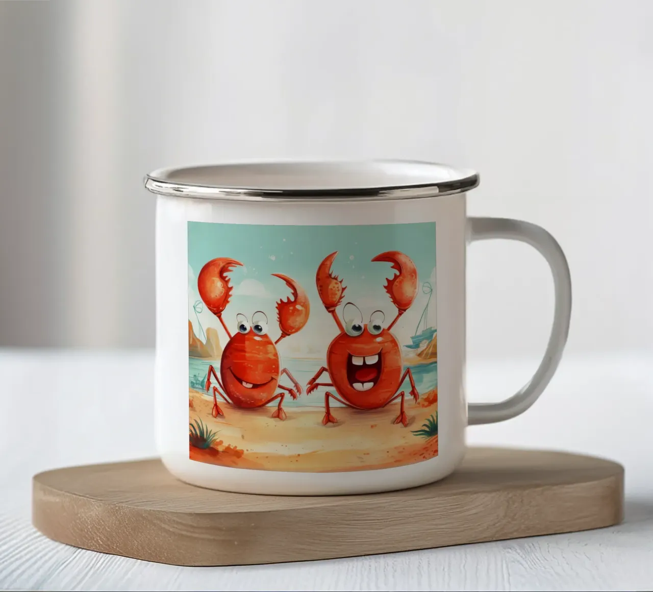 Duo di aragoste retrò tazza in smalto da Funny Animals
