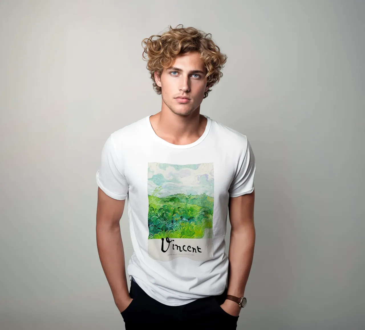 Signed, Vincent – Green Wheat Fields 2 t-shirt da Vintage by JUNIQE