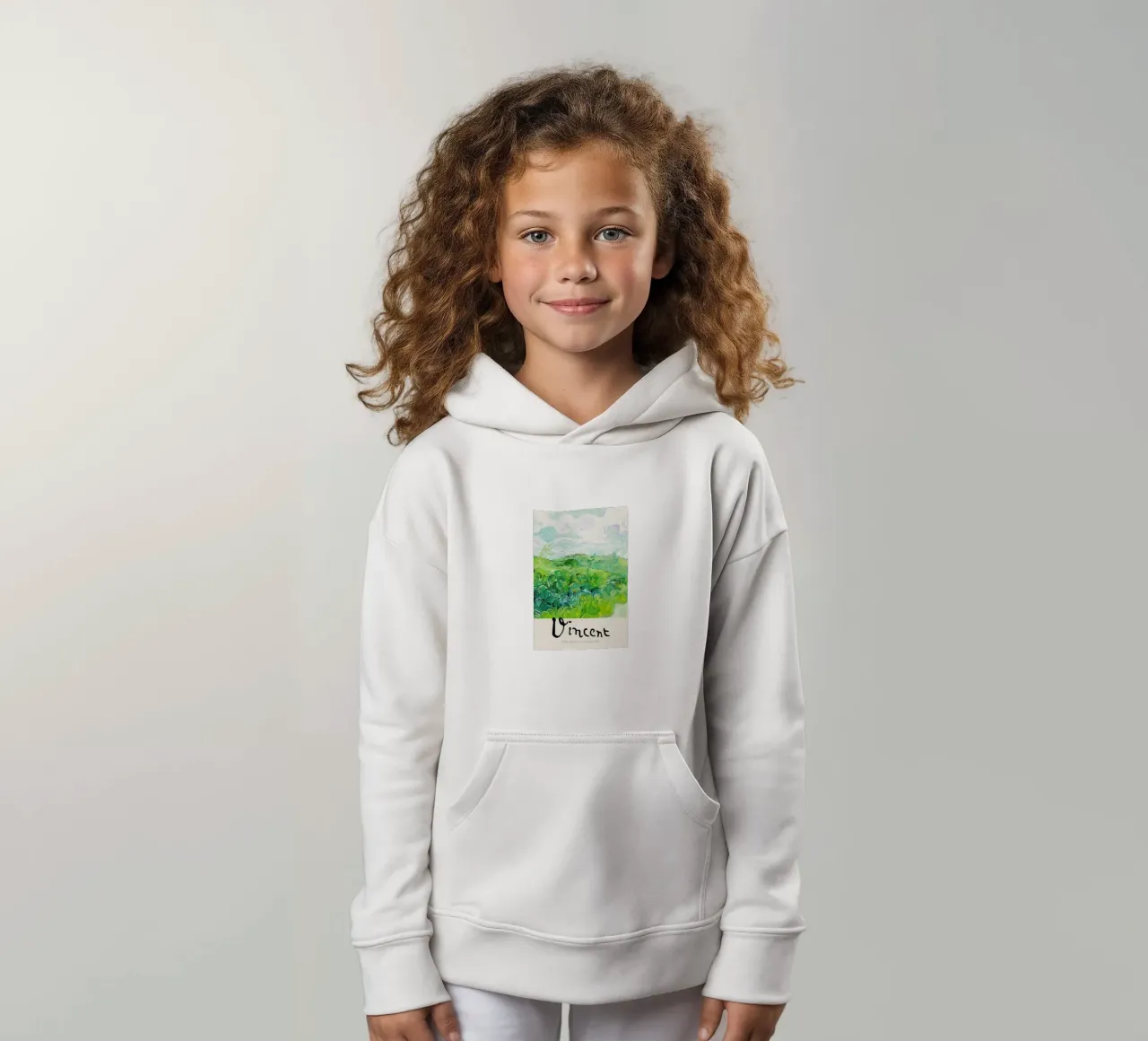 Signed, Vincent – Green Wheat Fields 2 felpa bambino con cappuccio da Vintage by JUNIQE