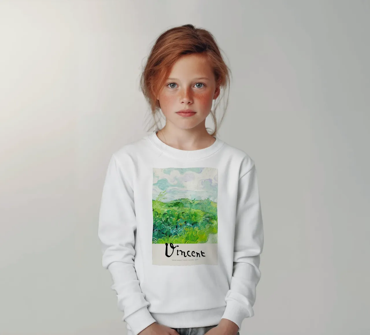 Signed, Vincent – Green Wheat Fields 2 felpa bambino da Vintage by JUNIQE