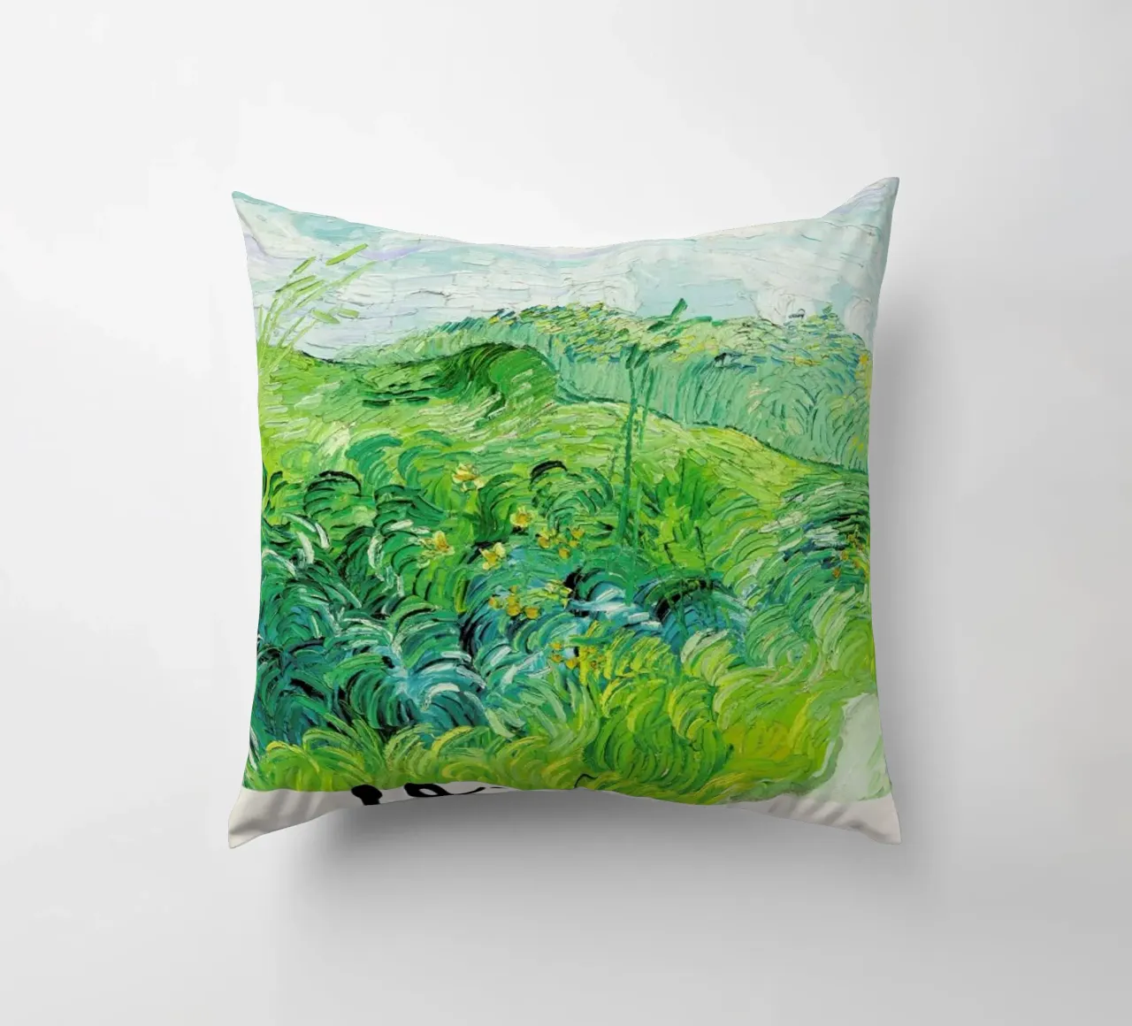 Signed, Vincent – Green Wheat Fields 2 cuscino da Vintage by JUNIQE