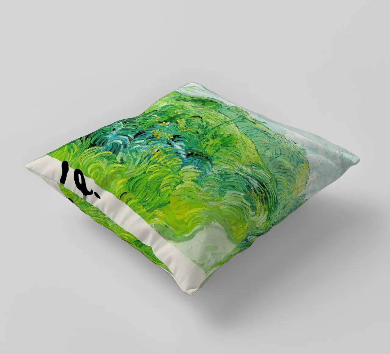 Signed, Vincent – Green Wheat Fields 2 cuscino da Vintage by JUNIQE