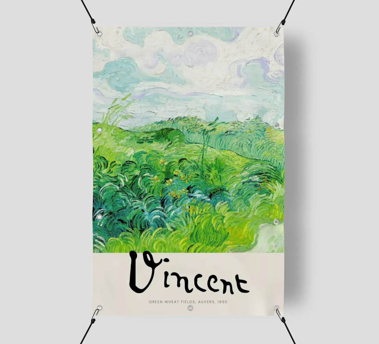 Signed, Vincent – Green Wheat Fields 2 telo in pvc da Vintage by JUNIQE