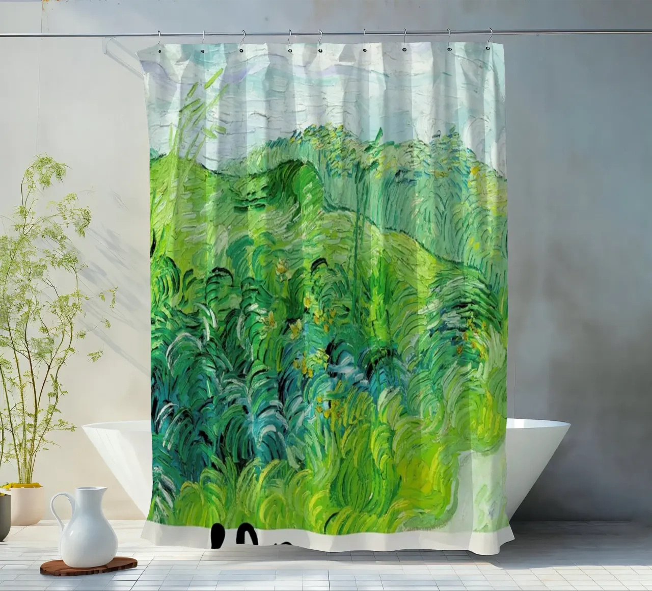 Signed, Vincent – Green Wheat Fields 2 tenda da doccia da Vintage by JUNIQE