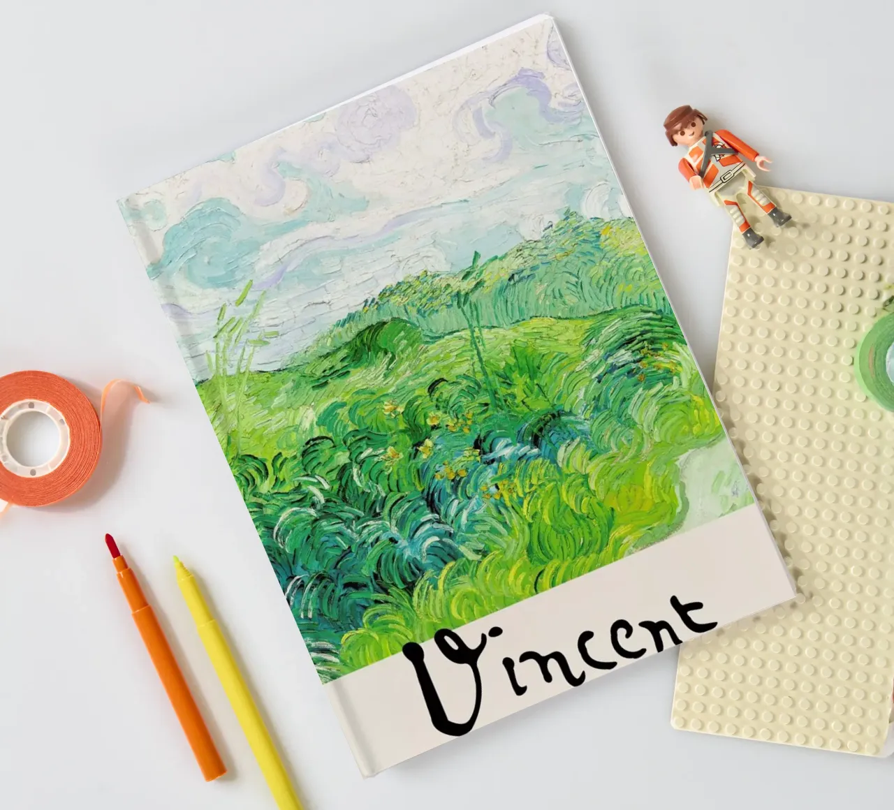 Signed, Vincent – Green Wheat Fields 2 notebook by Vintage by JUNIQE