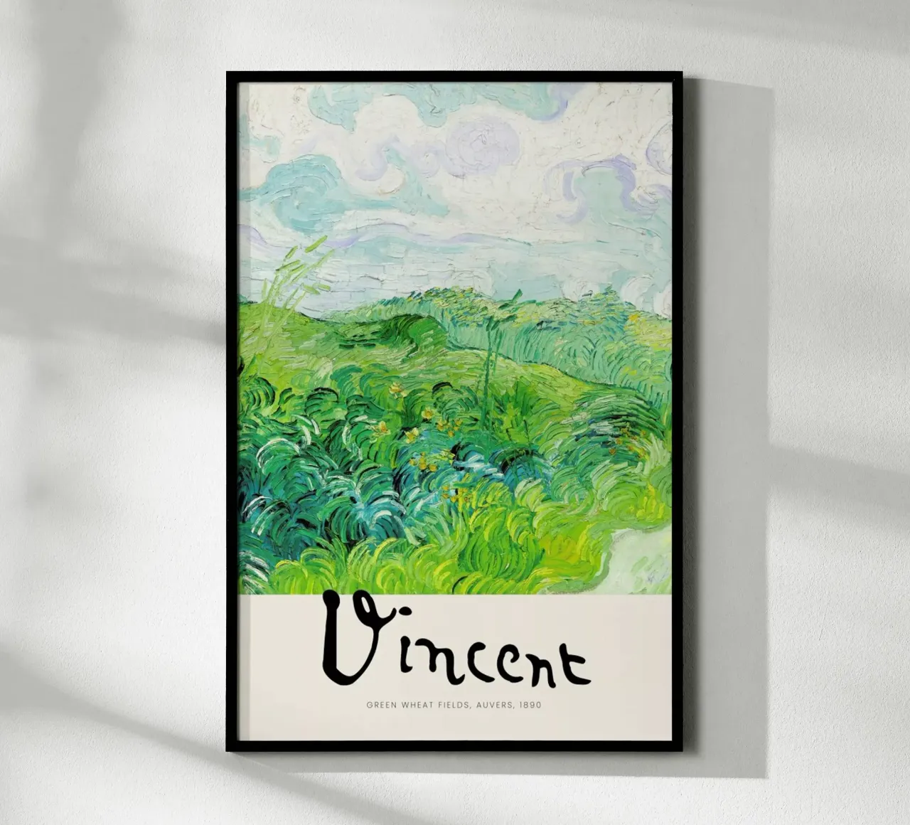 Signed, Vincent – Green Wheat Fields 2 poster con telaio in alluminio da Vintage by JUNIQE