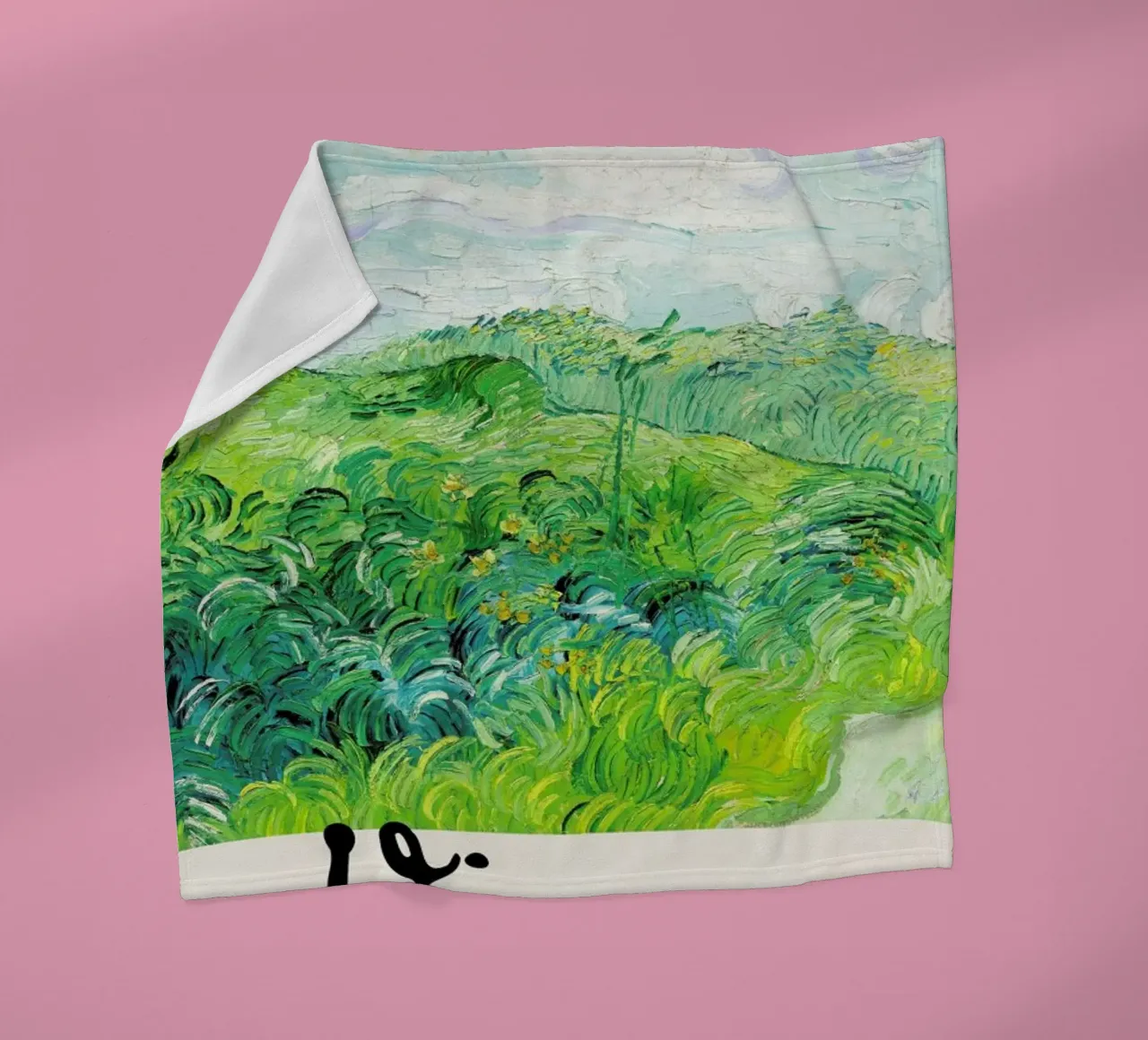 Signed, Vincent – Green Wheat Fields 2 coperta in pile da Vintage by JUNIQE