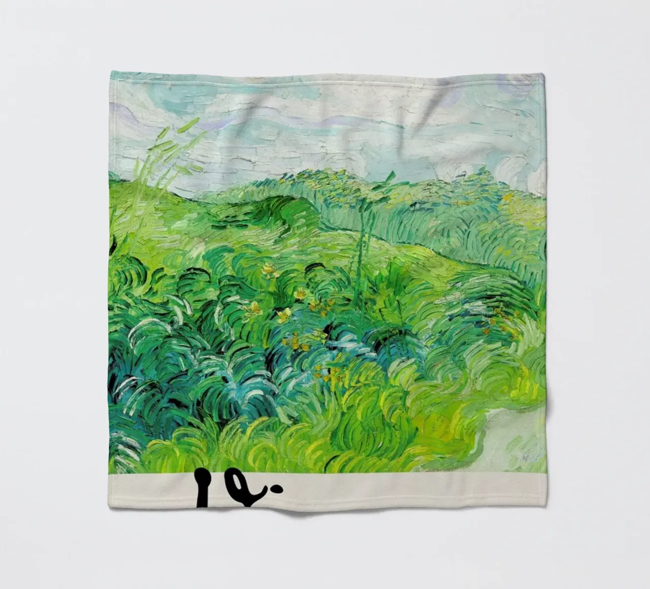 Signed, Vincent – Green Wheat Fields 2 coperta in pile da Vintage by JUNIQE
