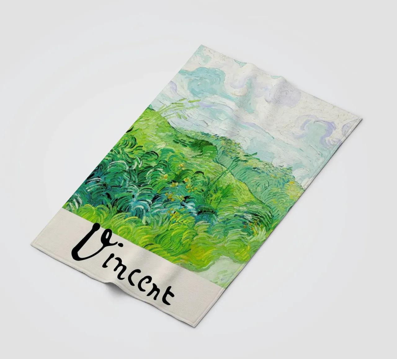 Signed, Vincent – Green Wheat Fields 2 coperta in pile da Vintage by JUNIQE