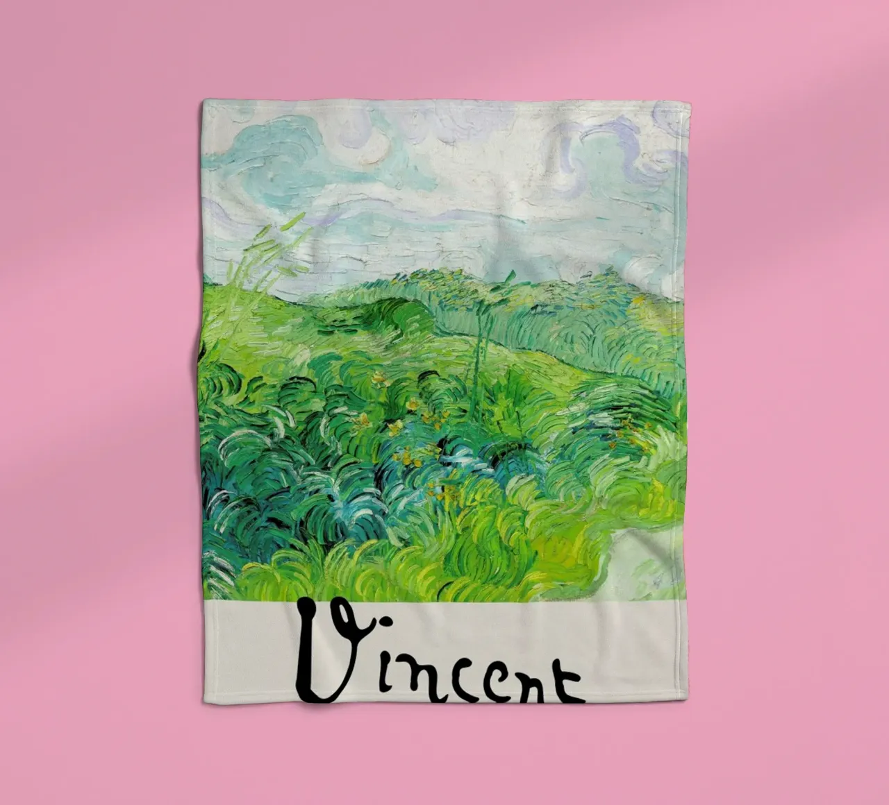 Signed, Vincent – Green Wheat Fields 2 coperta in pile da Vintage by JUNIQE