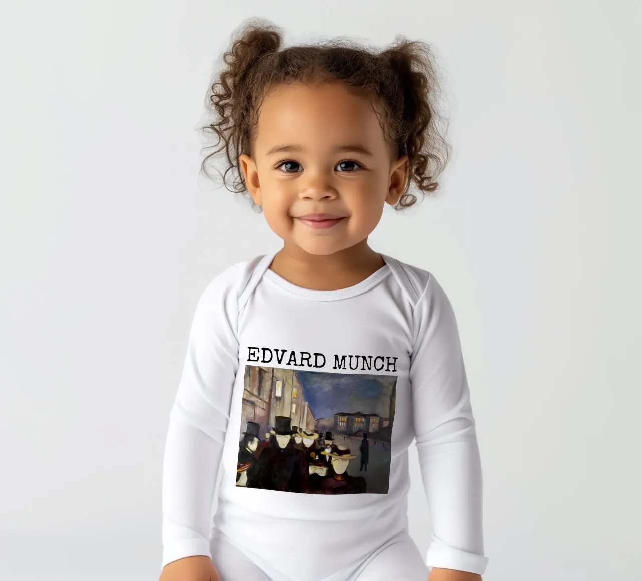 Sera in via Karl Johan di Edvard Munch body neonato maniche lunghe da kaitlinparkershop