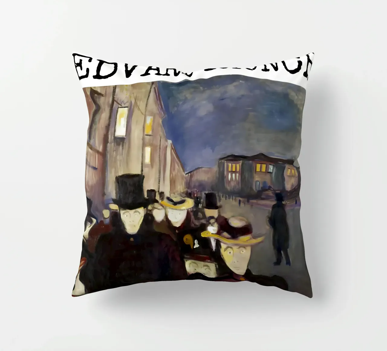 Sera in via Karl Johan di Edvard Munch cuscino da kaitlinparkershop