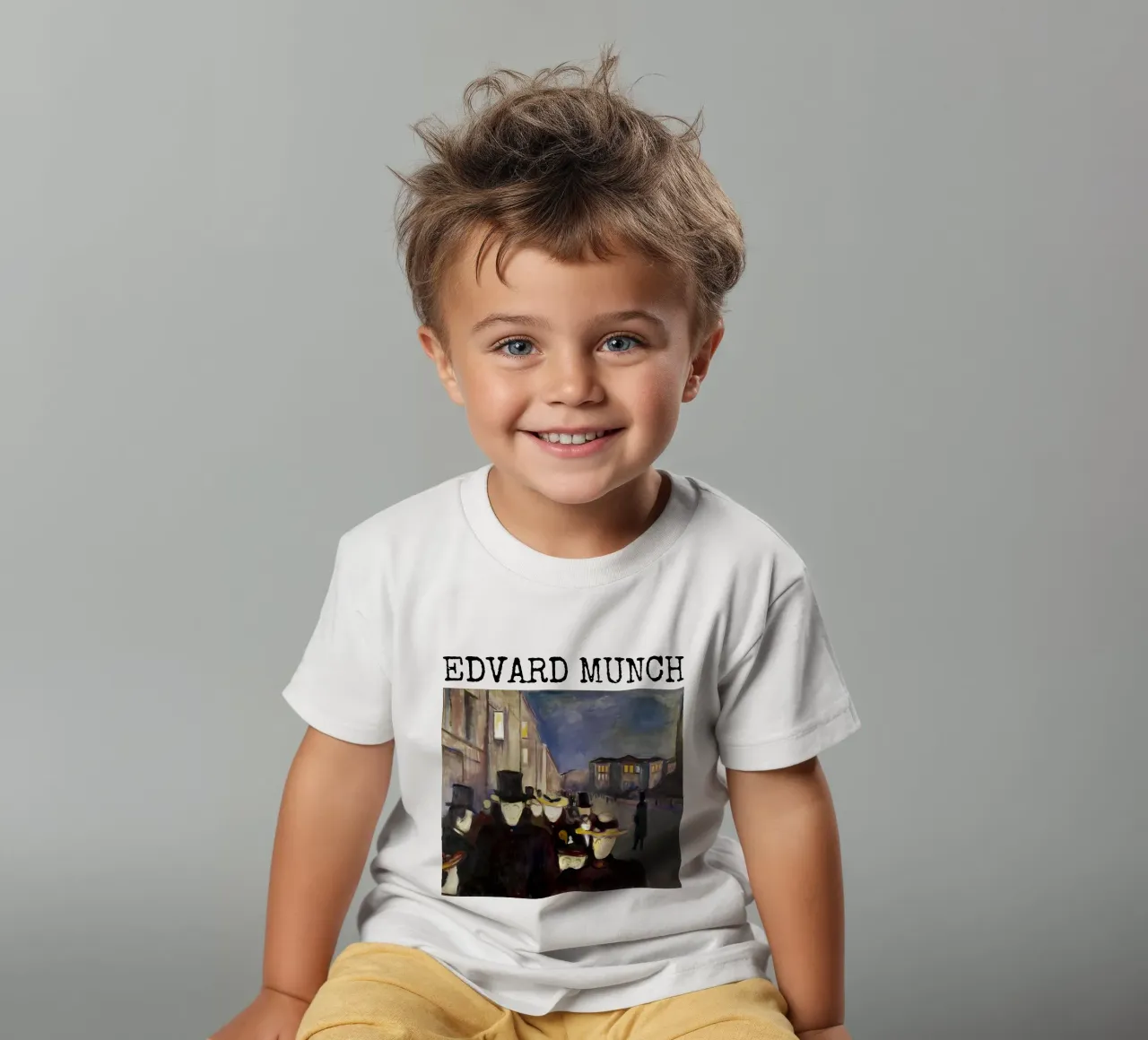Sera in via Karl Johan di Edvard Munch t-shirt bambini da kaitlinparkershop