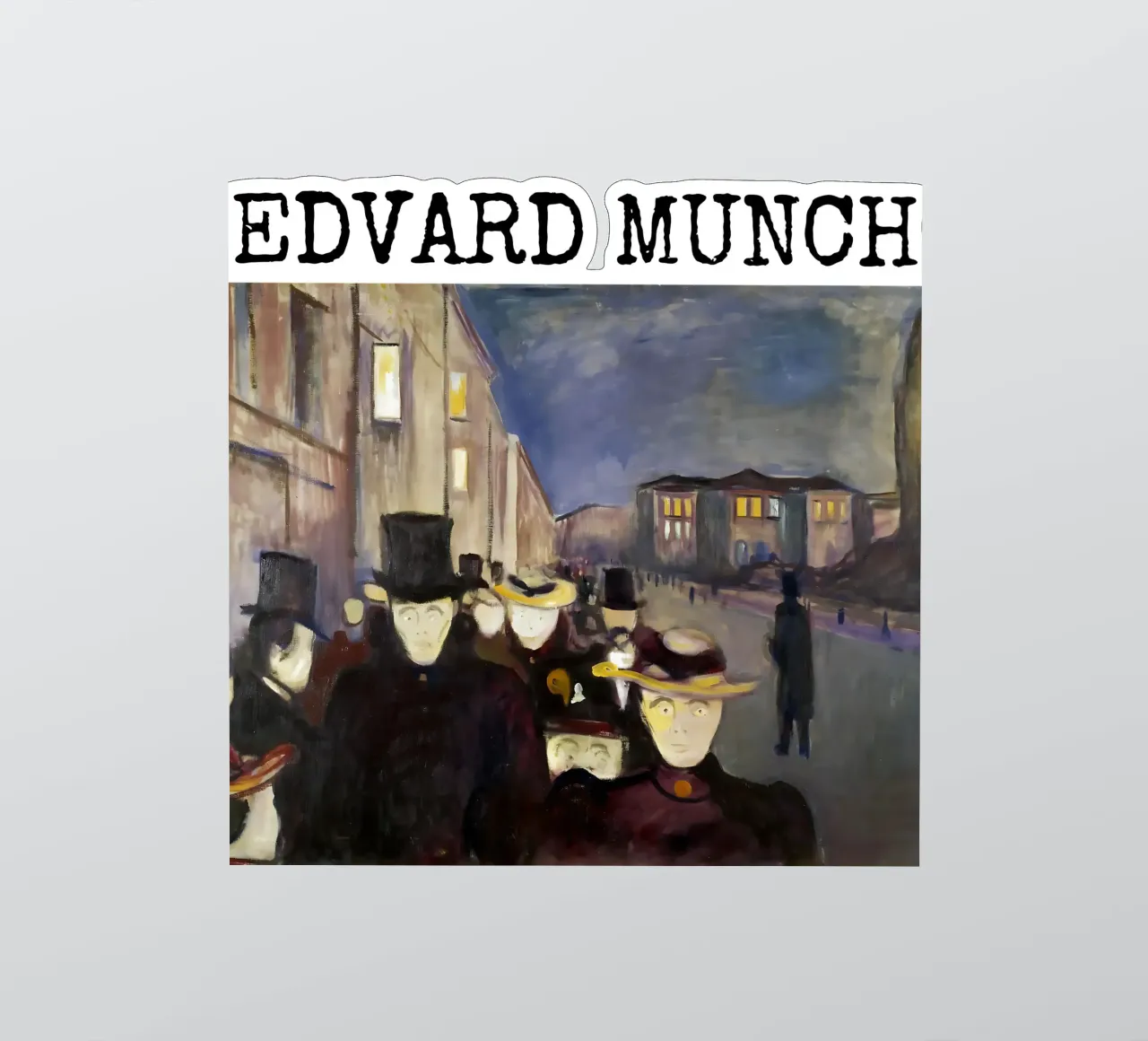 Sera in via Karl Johan di Edvard Munch adesivo da kaitlinparkershop