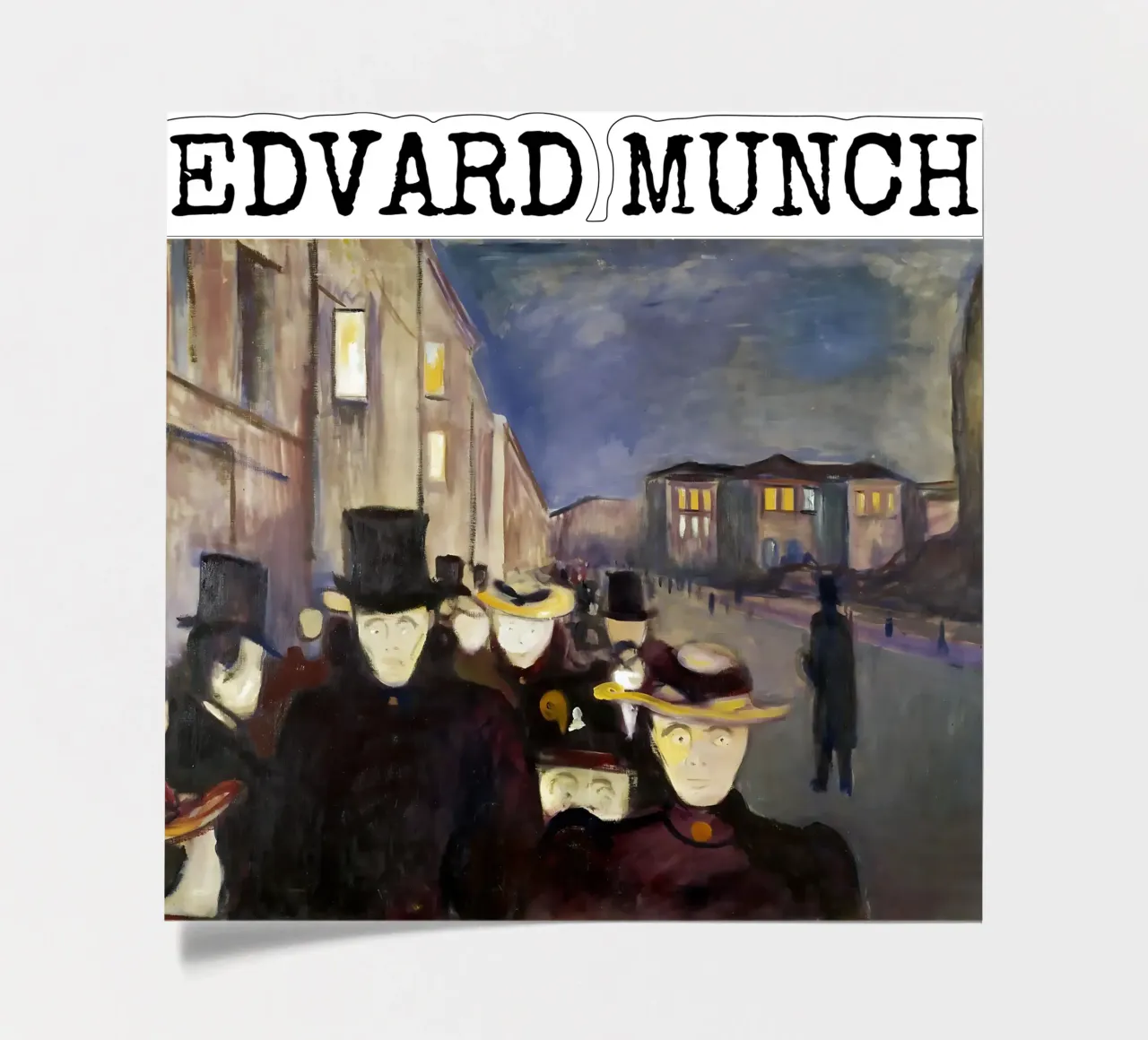 Sera in via Karl Johan di Edvard Munch foglio adesivo da kaitlinparkershop