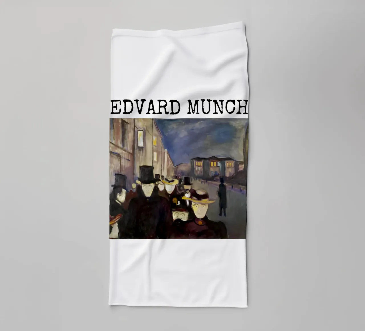 Sera in via Karl Johan di Edvard Munch asciugamano da bagno da kaitlinparkershop