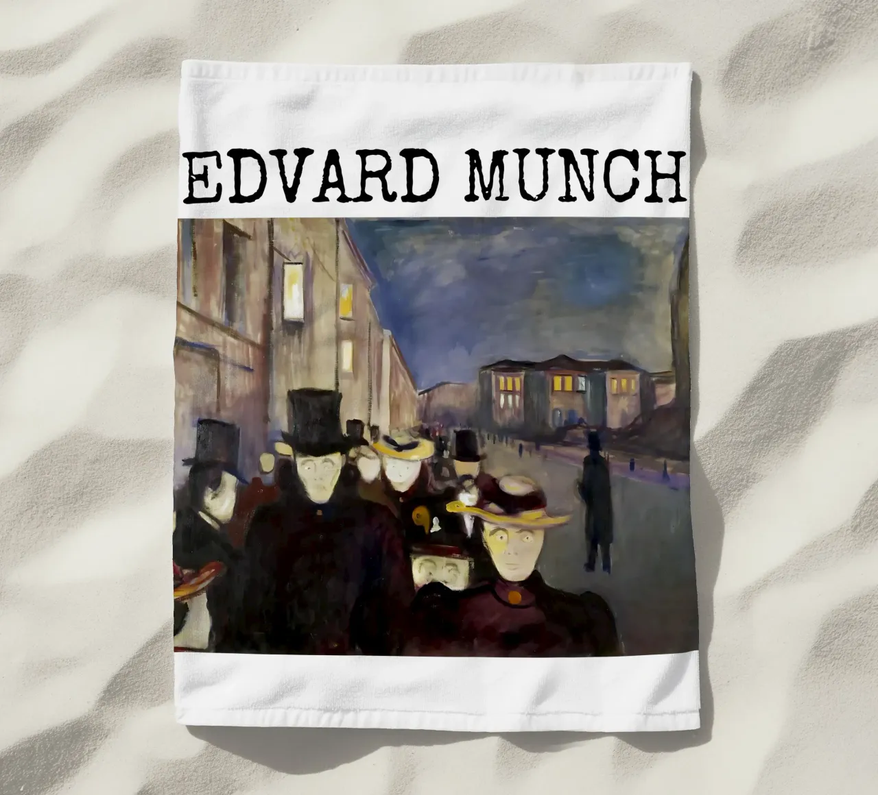 Sera in via Karl Johan di Edvard Munch telo mare da kaitlinparkershop