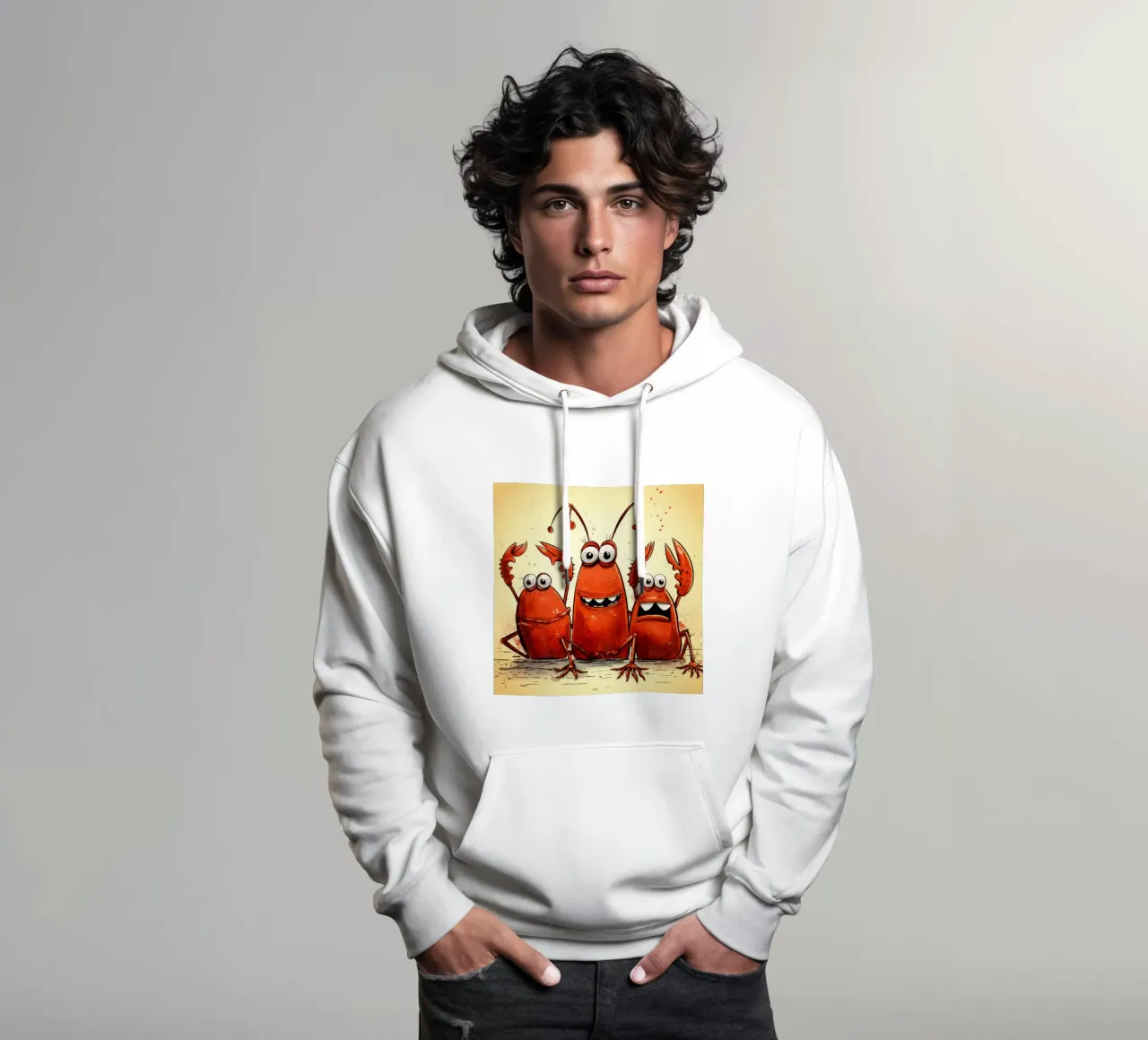 Pandilla Retro Langosta sudadera con capucha de Funny Animals