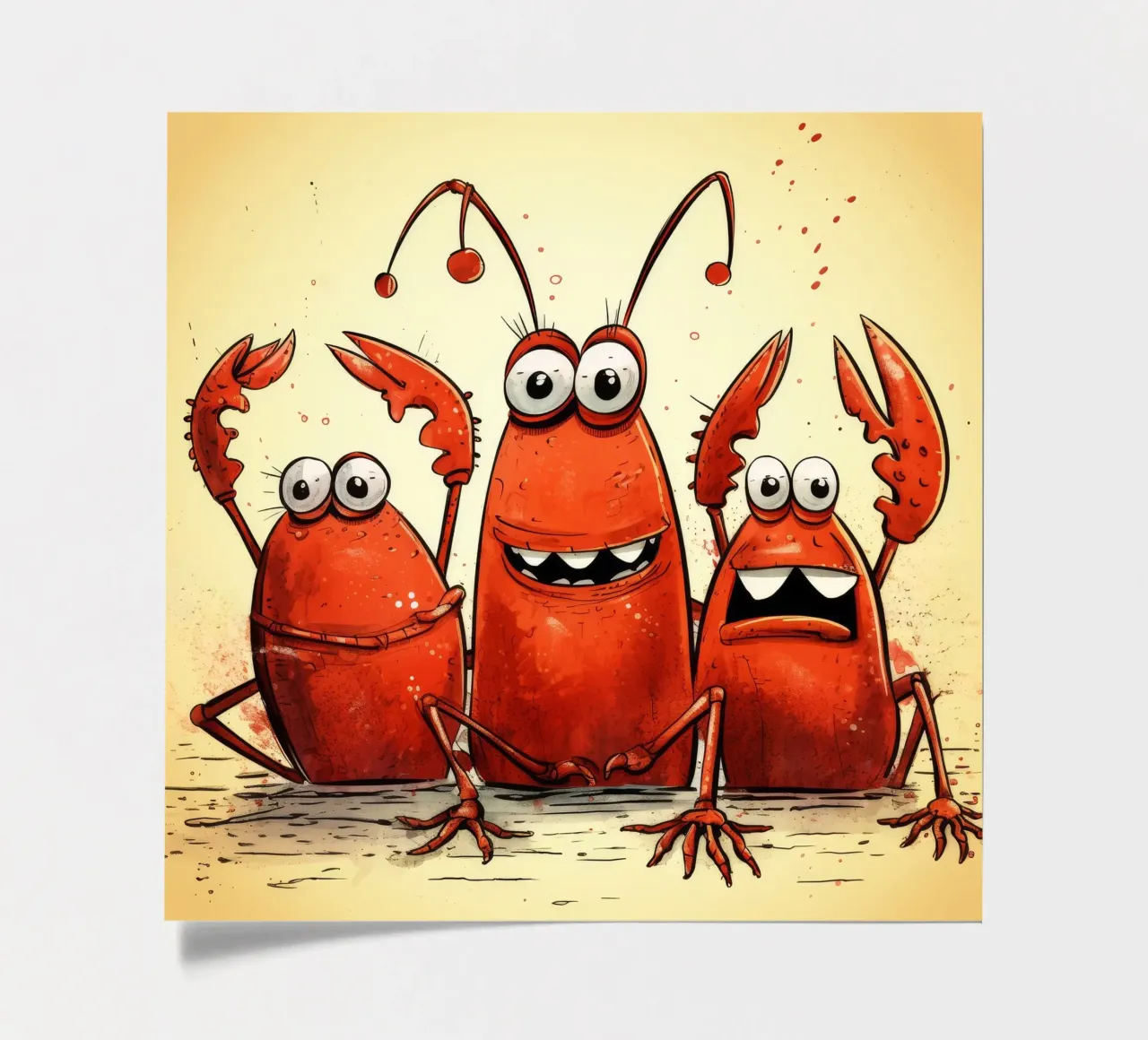 Retro Lobster Gang sticker sheet by Funny Animals