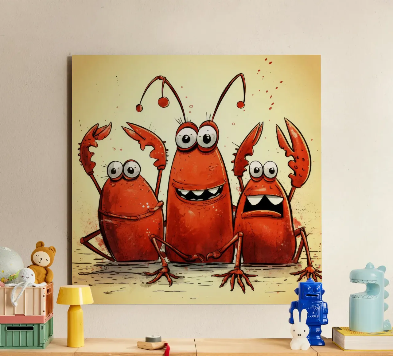 Pandilla Retro Langosta aluminio dibond de Funny Animals