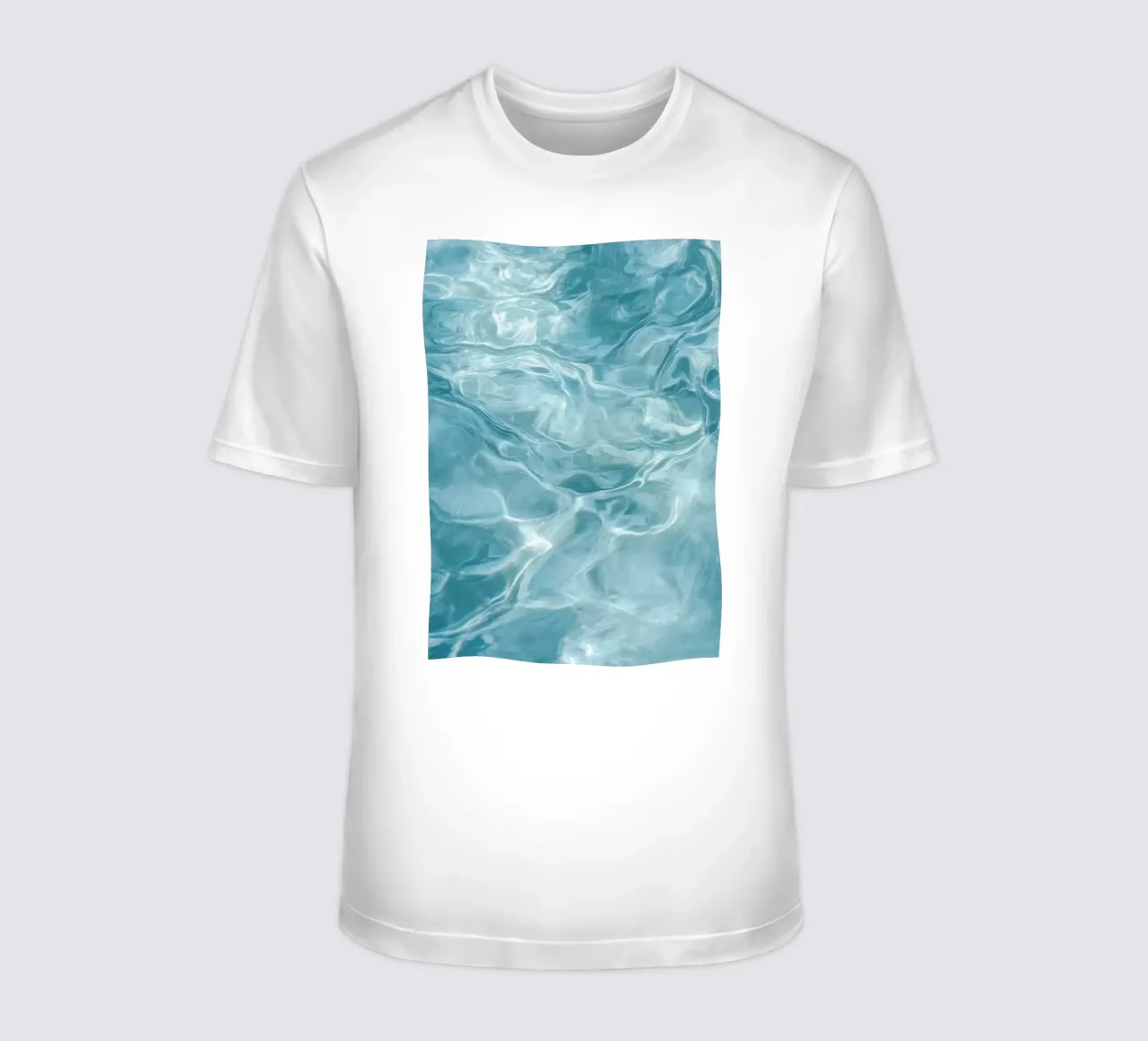 Pastel Blue Ripples - Calm Water Abstract Photo Print t-shirt da Vela Luna