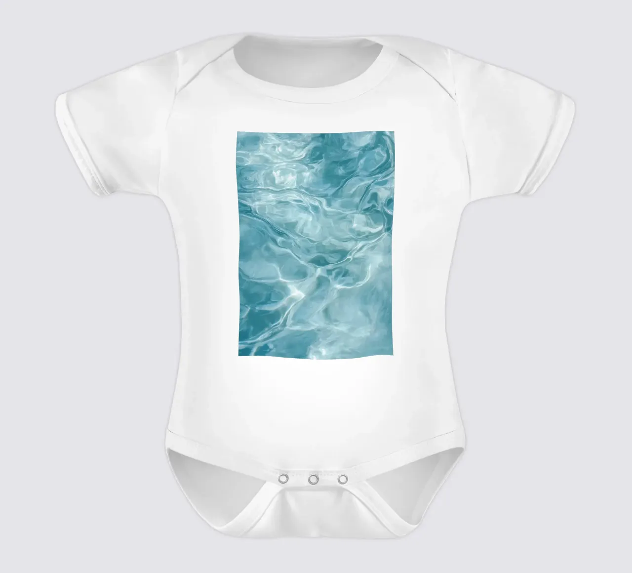 Pastel Blue Ripples - Calm Water Abstract Photo Print body neonato maniche corte da Vela Luna