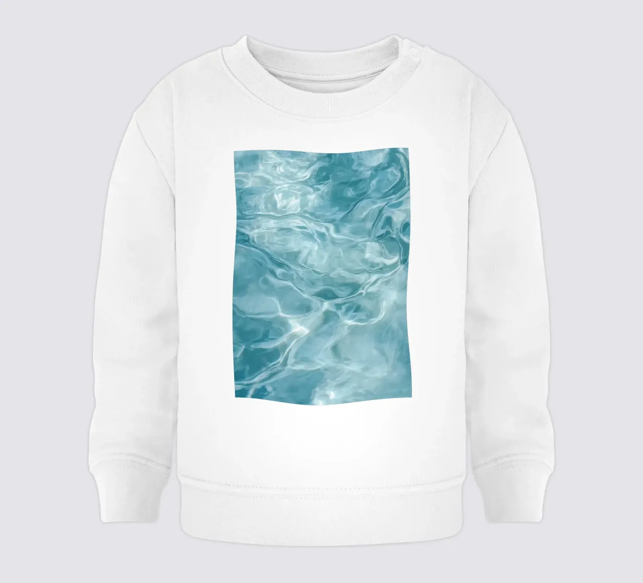 Pastel Blue Ripples - Calm Water Abstract Photo Print felpa neonato da Vela Luna