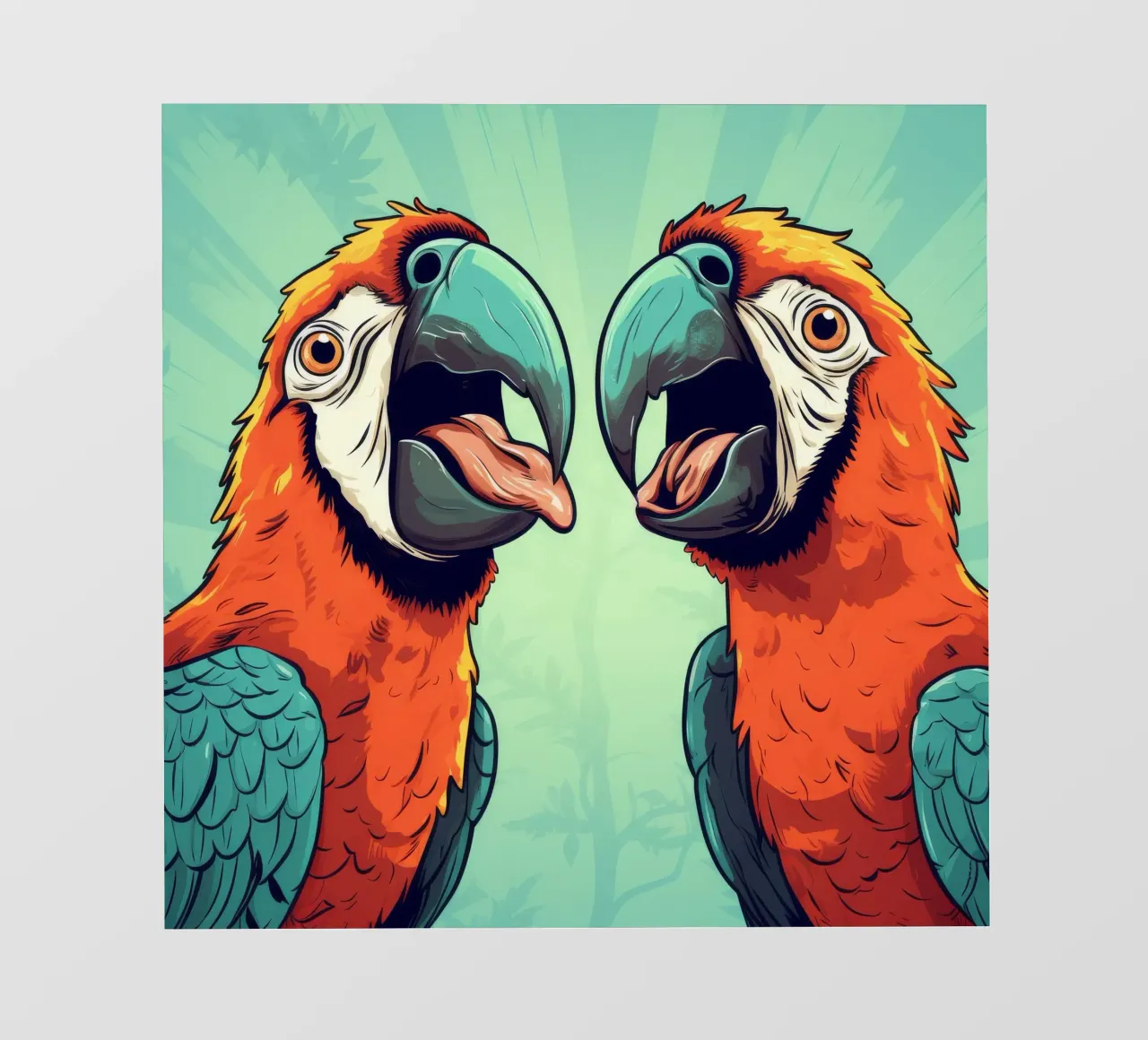 Duo di ara retrò telo in pvc da Funny Animals