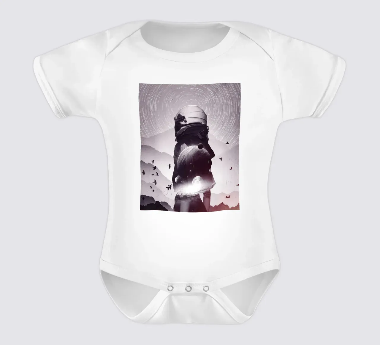 beyond dimensions of space short-sleeve baby romper by Green