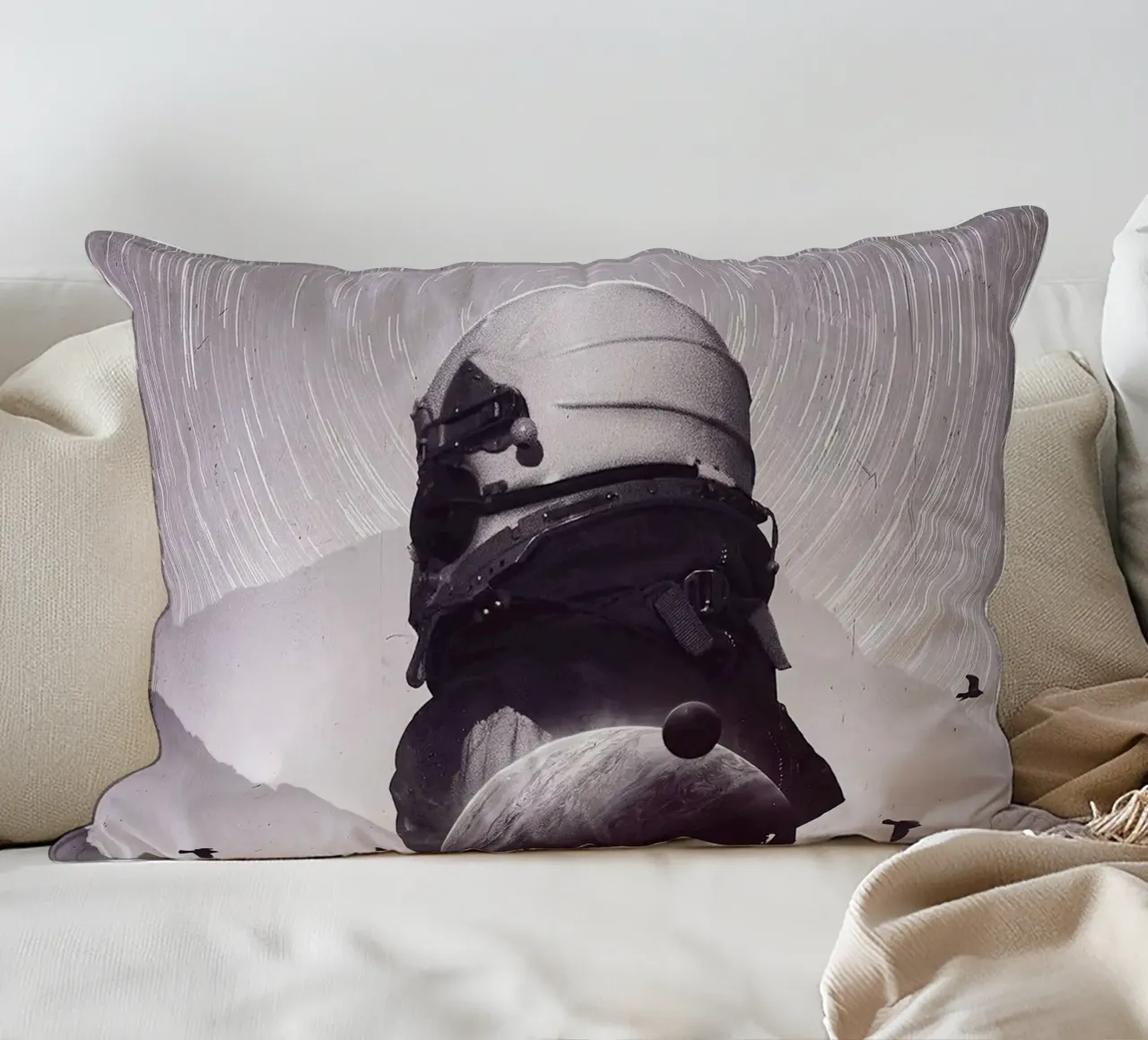 beyond dimensions of space decorative cushion by Green