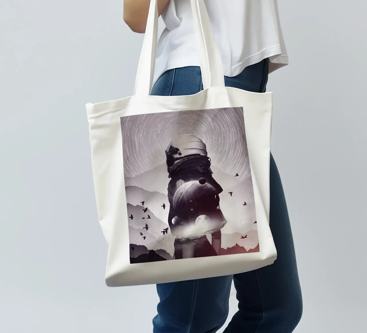beyond dimensions of space tote bag by Green